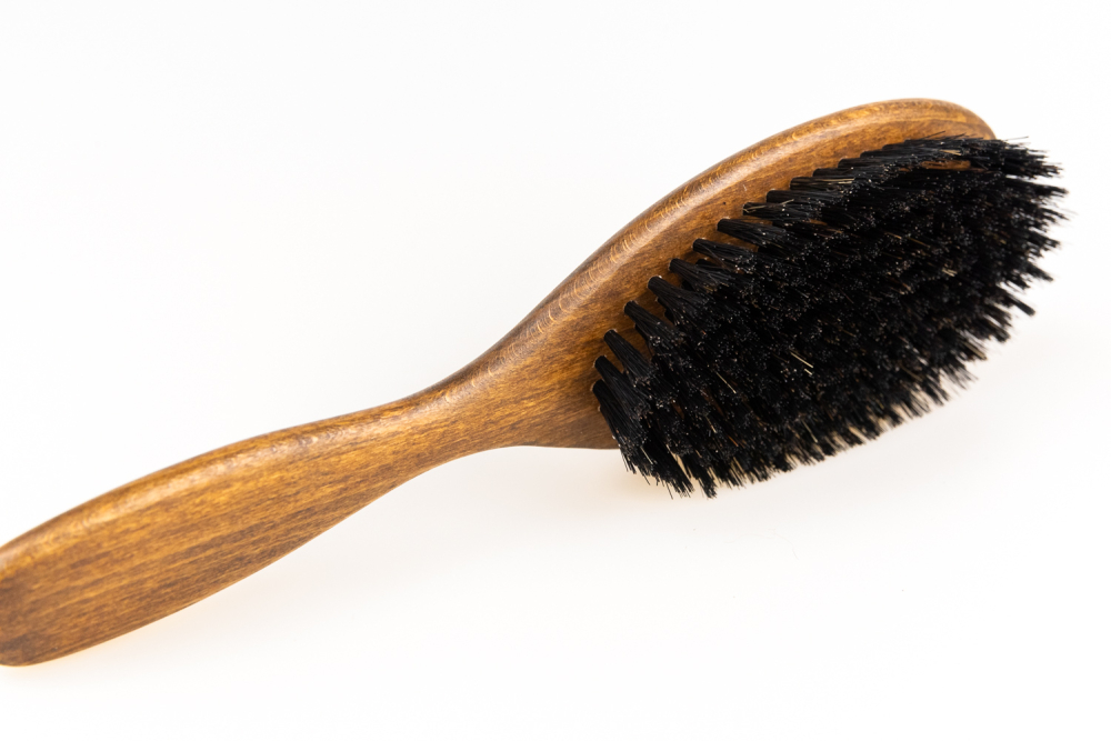 Preview: Haarbürste braun 10-Reihig weich